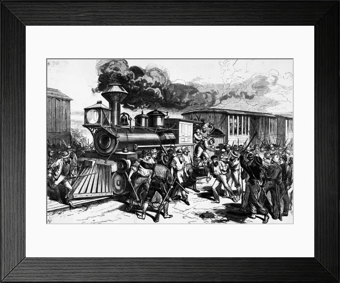 Framed Print : Strikers Threaten Railroad Workers Framed Print : Strikers Threaten Railroad Workers
