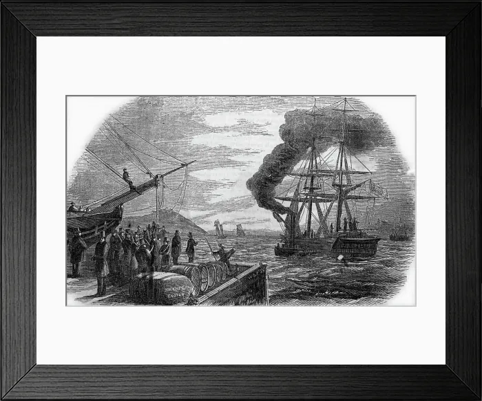 Framed Print : Illust.;Depature Of Ship From Harbor Framed Print : Illust.;Depature Of Ship From Harbor