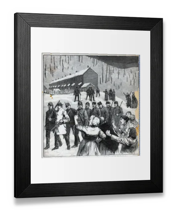 Framed Print : Miners Guarded as They Return to Work Framed Print : Miners Guarded as They Return to Work