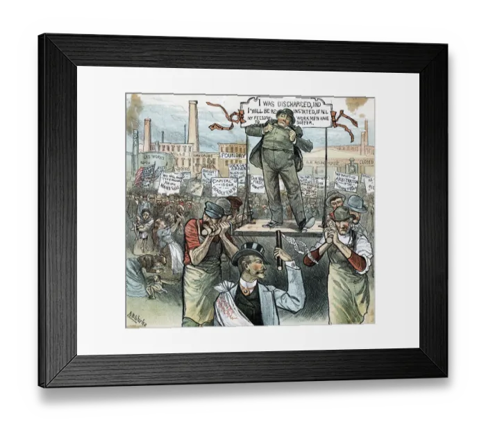 Framed Print : Workers On Strike Carry Their Leader Framed Print : Workers On Strike Carry Their Leader