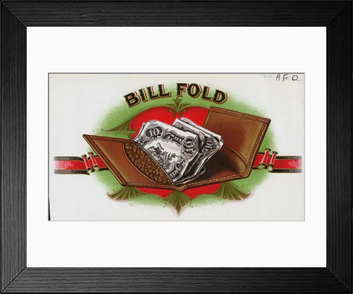 Framed Print : Bill Fold Design On Cigar Box W / Wallet Framed Print : Bill Fold Design On Cigar Box W / Wallet