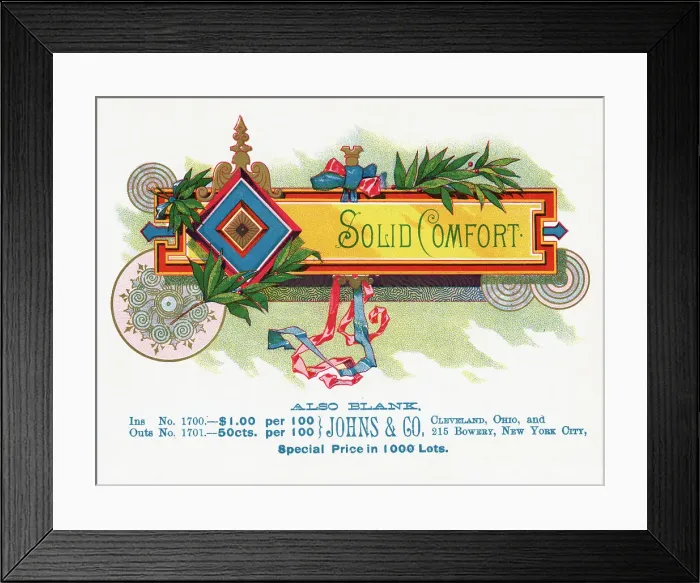 Framed Print : Design On Solid Comfort Cigar Box Framed Print : Design On Solid Comfort Cigar Box