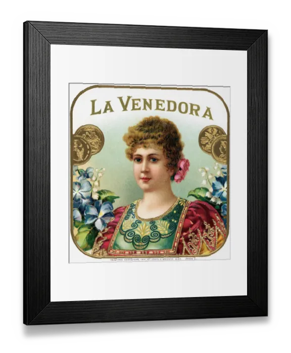 Framed Print : Design On La Venedora Cigar Box Framed Print : Design On La Venedora Cigar Box