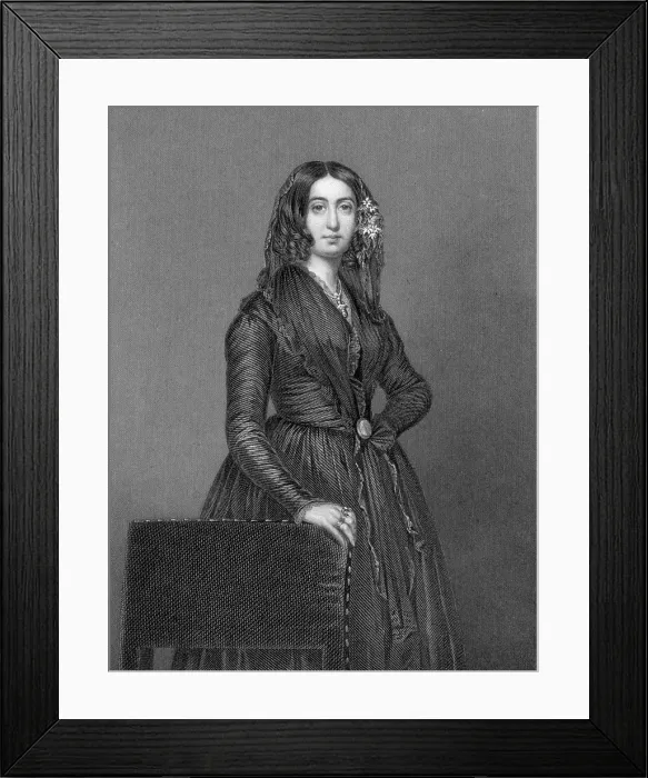 Framed Print : George Sand Standing - Engraved Illus Framed Print : George Sand Standing - Engraved Illus
