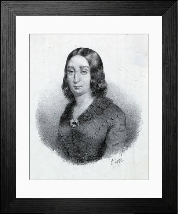 Framed Print : George Sand, Engraved Waist-Up Portrait Framed Print : George Sand, Engraved Waist-Up Portrait