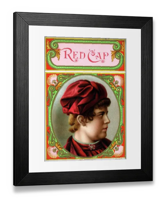 Framed Print : Label for Red Cap Cigar Box Framed Print : Label for Red Cap Cigar Box