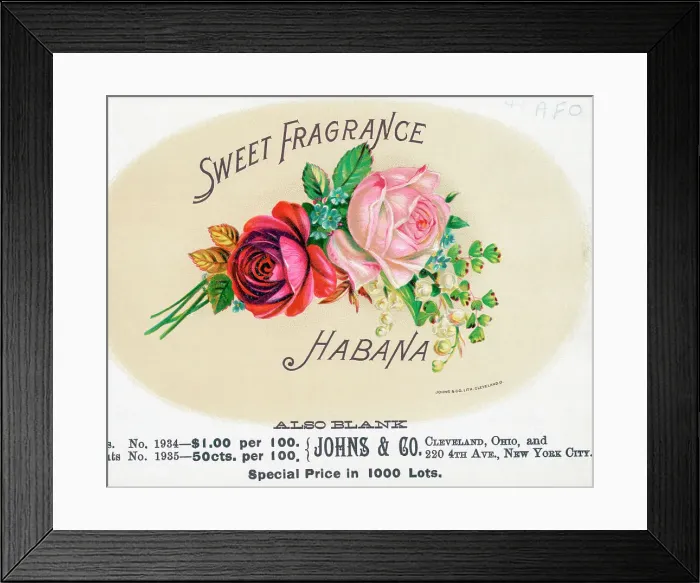 Framed Print : Label for Sweet Fragrance Habana Cigar Box Framed Print : Label for Sweet Fragrance Habana Cigar Box