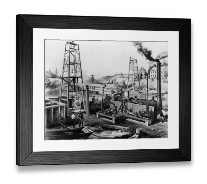 Framed Print : Oil Drilling Operation Illustration Framed Print : Oil Drilling Operation Illustration