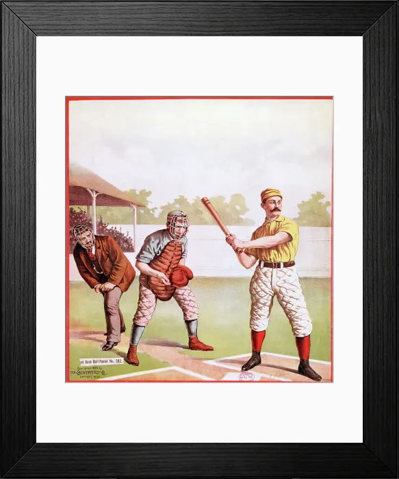 Framed Print : 1890s Poster of a Baseball Player at Bat Framed Print : 1890s Poster of a Baseball Player at Bat