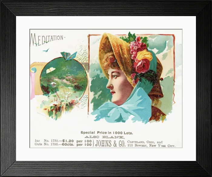 Framed Print : Meditation Cigar Box W / Woman'S Profile Framed Print : Meditation Cigar Box W / Woman'S Profile