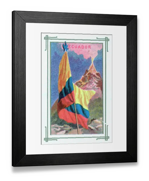 Framed Print : Ecuadoran Flag In Mountain Landscape Framed Print : Ecuadoran Flag In Mountain Landscape