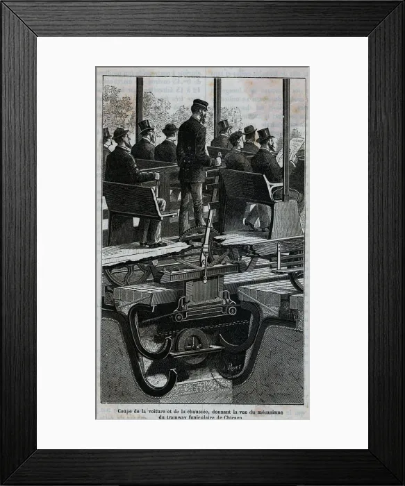 Framed Print : Illus. Of Cable Car W / Underground View Framed Print : Illus. Of Cable Car W / Underground View