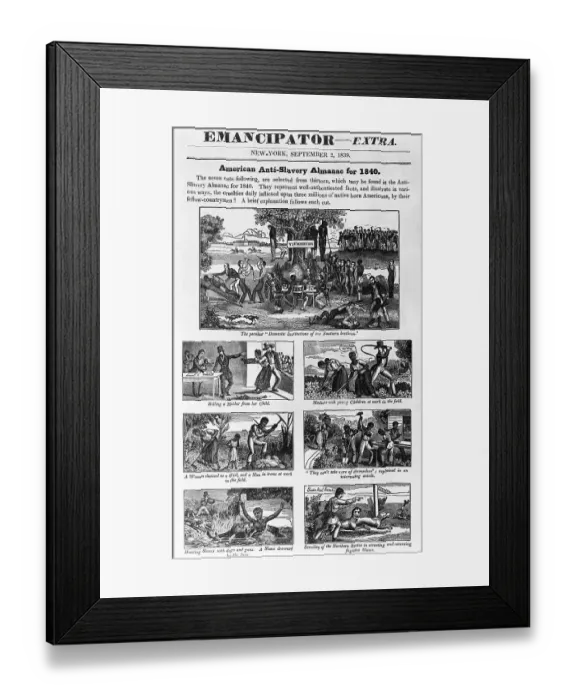 Framed Print : Illustrated Front Page, Emancipator, 1839 Framed Print : Illustrated Front Page, Emancipator, 1839