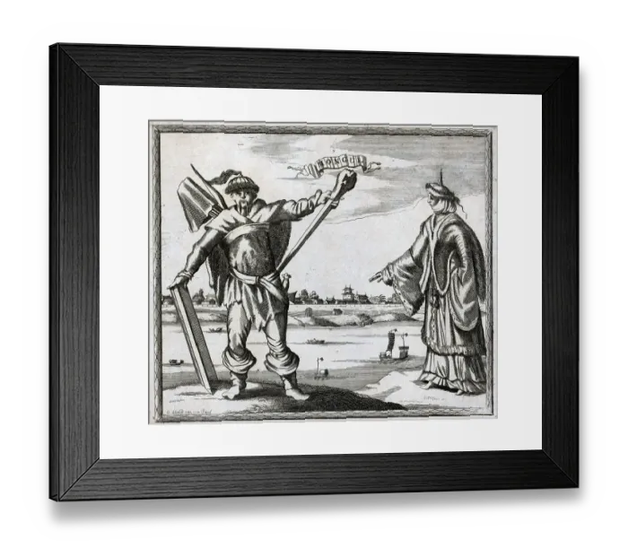 Framed Print : Giant Mongols Dwarf China; Illustration Framed Print : Giant Mongols Dwarf China; Illustration
