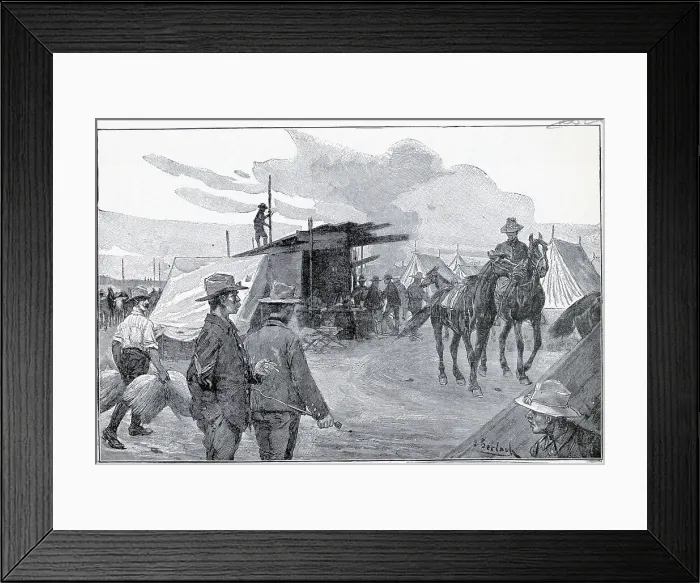 Framed Print : Illustration Of American War Camp Framed Print : Illustration Of American War Camp