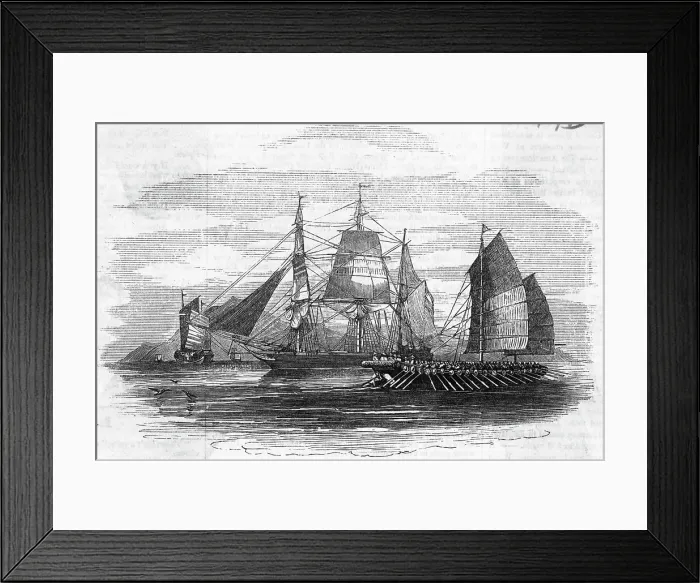 Framed Print : Ship Smuggling Opium In China