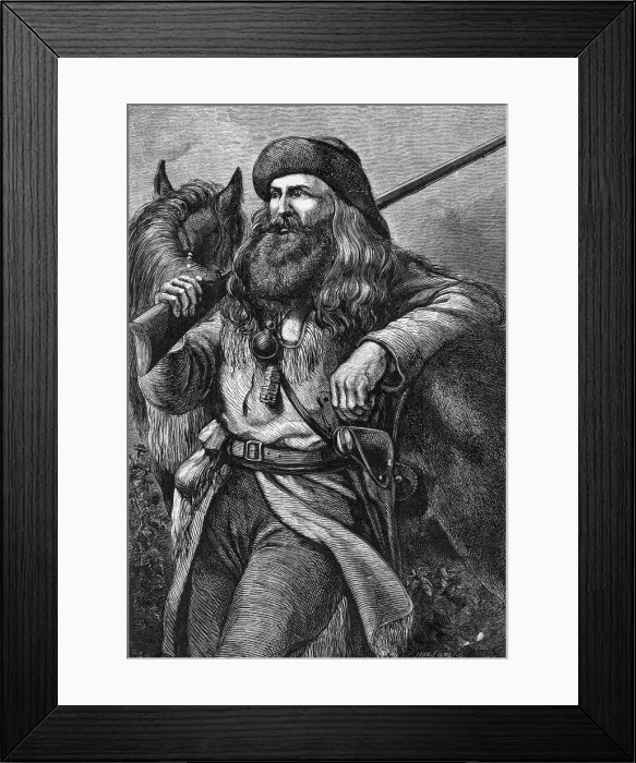Framed Print : Illustration of the American Trapper Framed Print : Illustration of the American Trapper