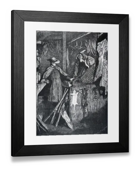 Framed Print : Illustration of a Trading Post Interior by Arthur Boyd Houghton Framed Print : Illustration of a Trading Post Interior by Arthur Boyd Houghton