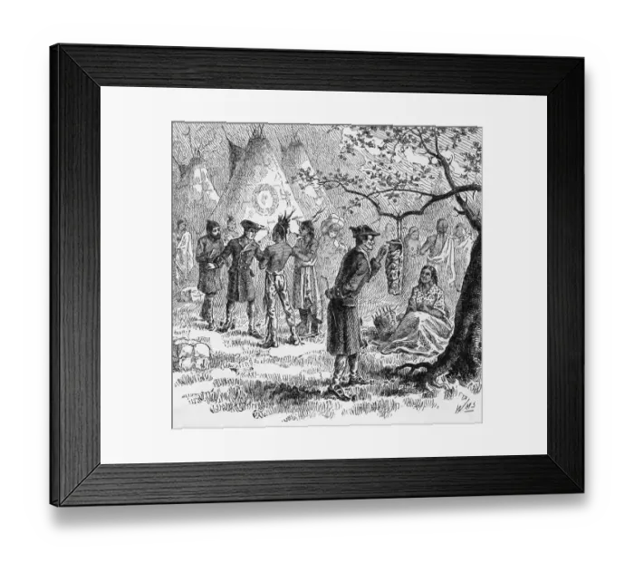 Framed Print : Rival Fur Traders Illustration Framed Print : Rival Fur Traders Illustration