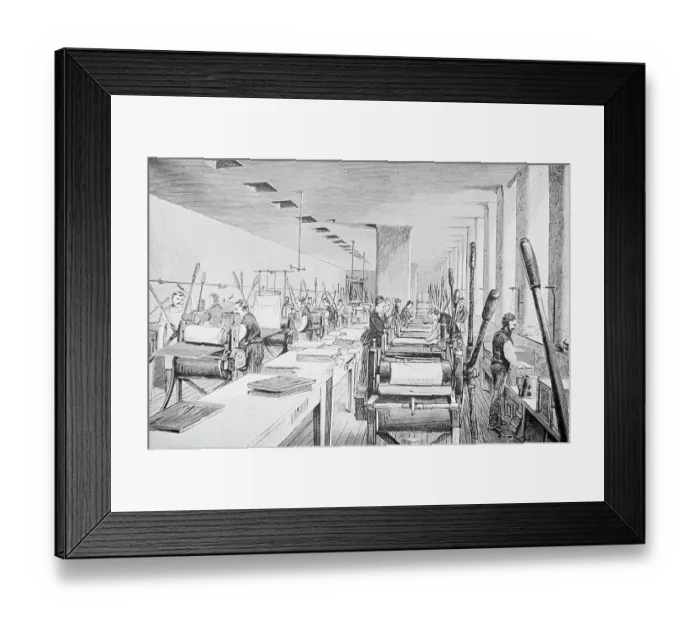 Framed Print : Making Money - The Room in the Treasury Building Where the Greenbacks Are Printed Illustration Framed Print : Making Money - The Room in the Treasury Building Where the Greenbacks Are Printed Illustration