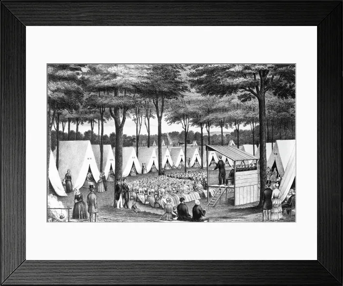 Framed Print : Methodist Camp Meeting 1850 Framed Print : Methodist Camp Meeting 1850