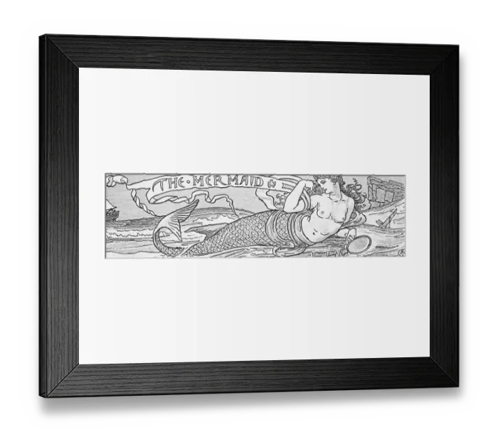 Framed Print : The Mermaid After A Wash Drawing Framed Print : The Mermaid After A Wash Drawing