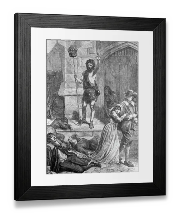 Framed Print : Maniac Pronouncing The Doom Of London Framed Print : Maniac Pronouncing The Doom Of London