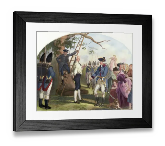 Framed Print : Nathan Hale Led to His Execution Illustration