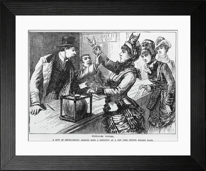 Framed Print : Would-Be Voters Illustration of Suffragettes Framed Print : Would-Be Voters Illustration of Suffragettes