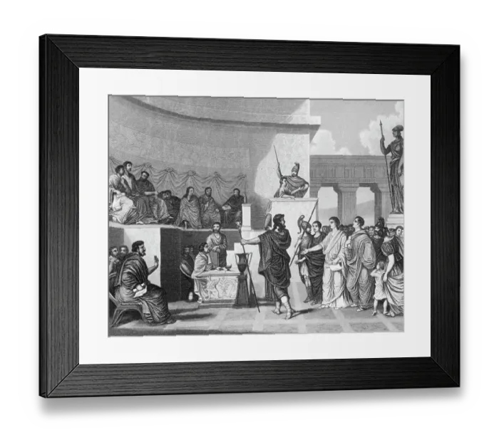 Framed Print : Illustration of a Session of the Roman Senate Framed Print : Illustration of a Session of the Roman Senate
