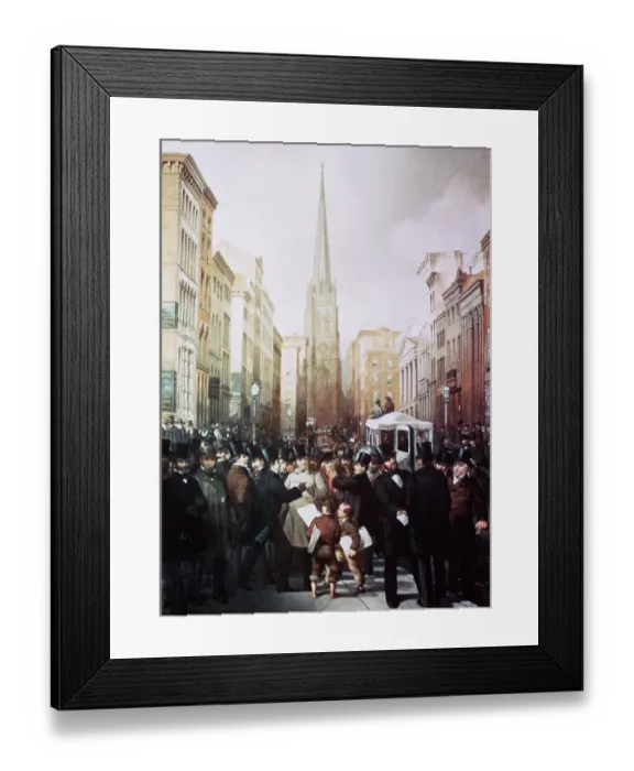 Framed Print : Wall Street, Half Past Two O'Clock, October 13, 1857 by James H. Cafferty and Charles G. Rosenberg Framed Print : Wall Street, Half Past Two O'Clock, October 13, 1857 by James H. Cafferty and Charles G. Rosenberg