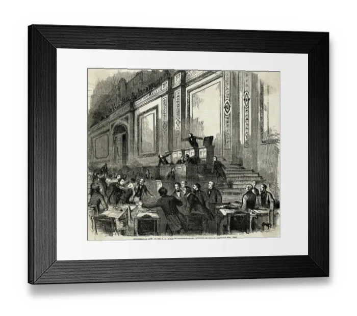 Framed Print : Illustration of Argument at House of Representatives Framed Print : Illustration of Argument at House of Representatives