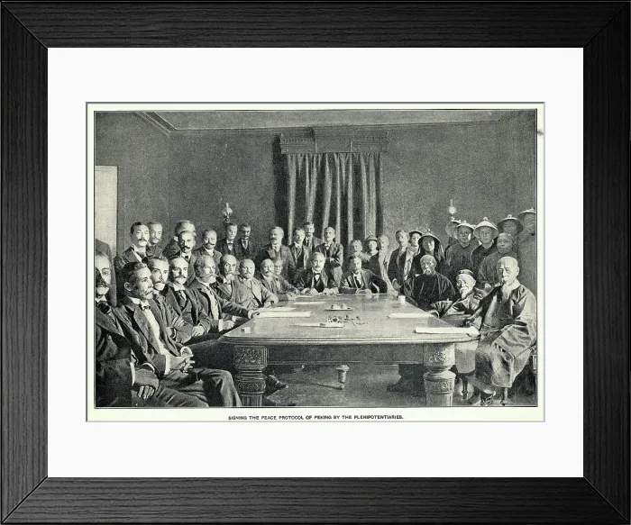 Framed Print : Signing Of Peace Protocol Of Peking