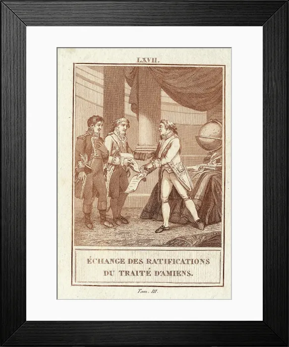 Framed Print : Exchange Of Ratified Treaty Of Amiens Framed Print : Exchange Of Ratified Treaty Of Amiens