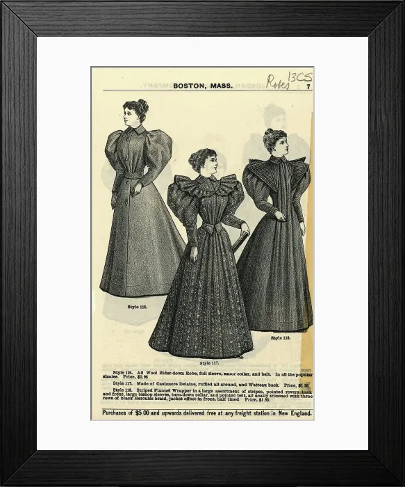 Framed Print : Womens Robes On Sale-Catalog / Illustratio Framed Print : Womens Robes On Sale-Catalog / Illustratio