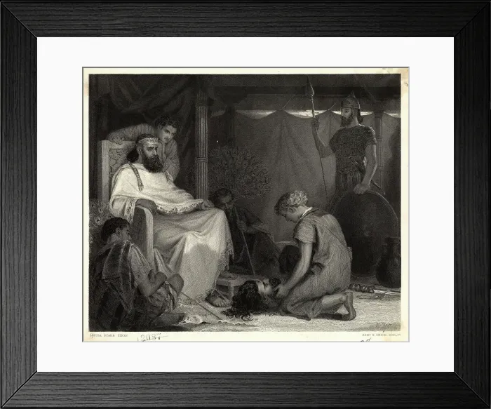 Framed Print : David Brought Before Saul Illustration Framed Print : David Brought Before Saul Illustration