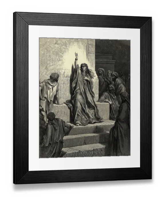Framed Print : Illustration of Debora Singing Victory Song Framed Print : Illustration of Debora Singing Victory Song