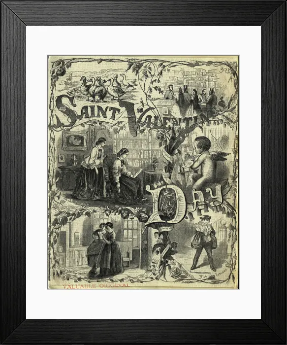 Framed Print : Victorian Valentine'S Day Scenes Framed Print : Victorian Valentine'S Day Scenes