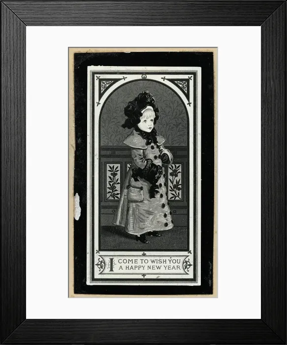 Framed Print : Turn Of The Century New Year'S Card Framed Print : Turn Of The Century New Year'S Card