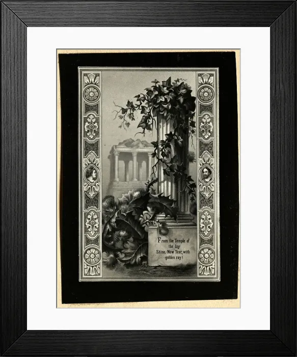 Framed Print : Victorian New Year'S Greeting Card Framed Print : Victorian New Year'S Greeting Card