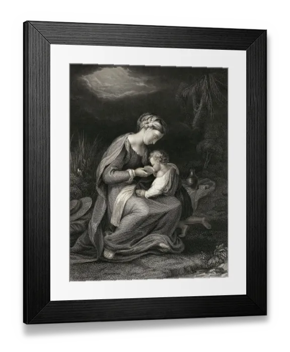 Framed Print : Hagar and Ishmael Illustration Framed Print : Hagar and Ishmael Illustration