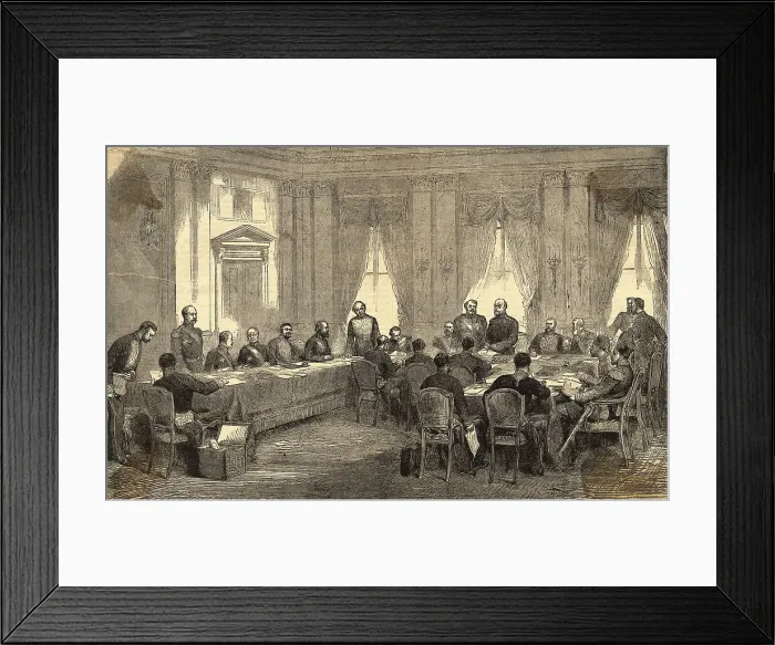 Framed Print : Illustration of Politicians Meeting in Berlin Framed Print : Illustration of Politicians Meeting in Berlin