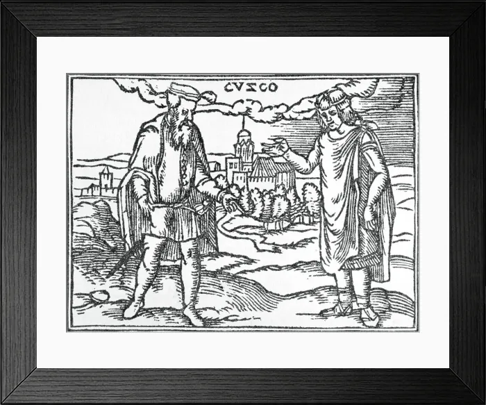 Framed Print : Francisco Pizarro Meeting Inca Framed Print : Francisco Pizarro Meeting Inca
