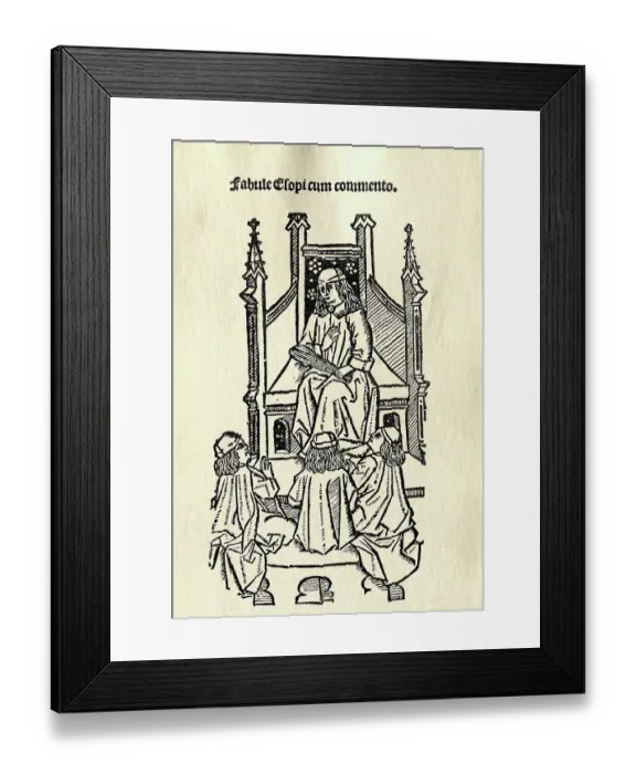 Framed Print : Illustration of Schoolmaster Instructing Students Framed Print : Illustration of Schoolmaster Instructing Students
