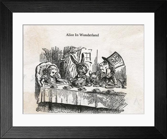 Framed Print : A Mad Tea Party by John Tenniel