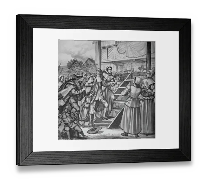 Framed Print : Dramatic Illustration of Minister in Scarlet Letter Framed Print : Dramatic Illustration of Minister in Scarlet Letter