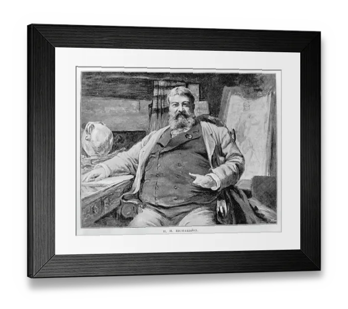 Framed Print : H. H. Richardson Sitting in Chair Framed Print : H. H. Richardson Sitting in Chair