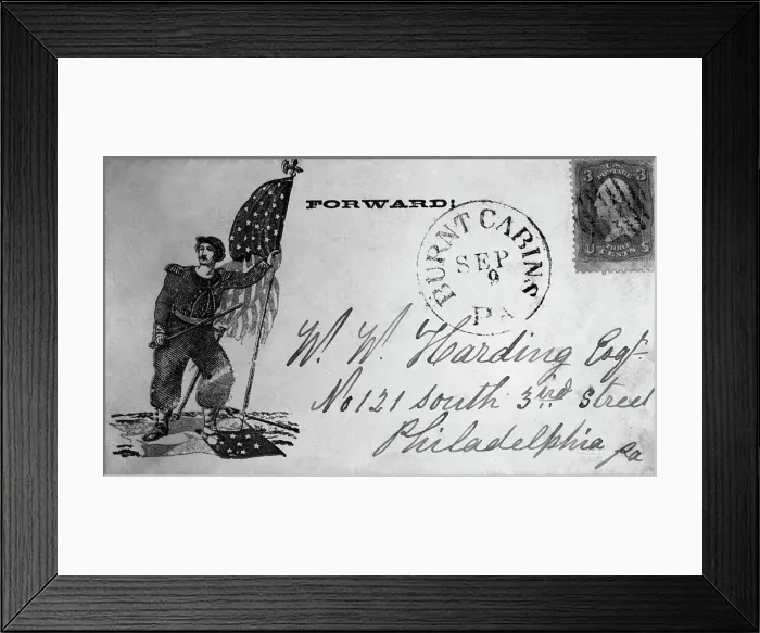Framed Print : Civil War Patriotic Cover with Picture Framed Print : Civil War Patriotic Cover with Picture