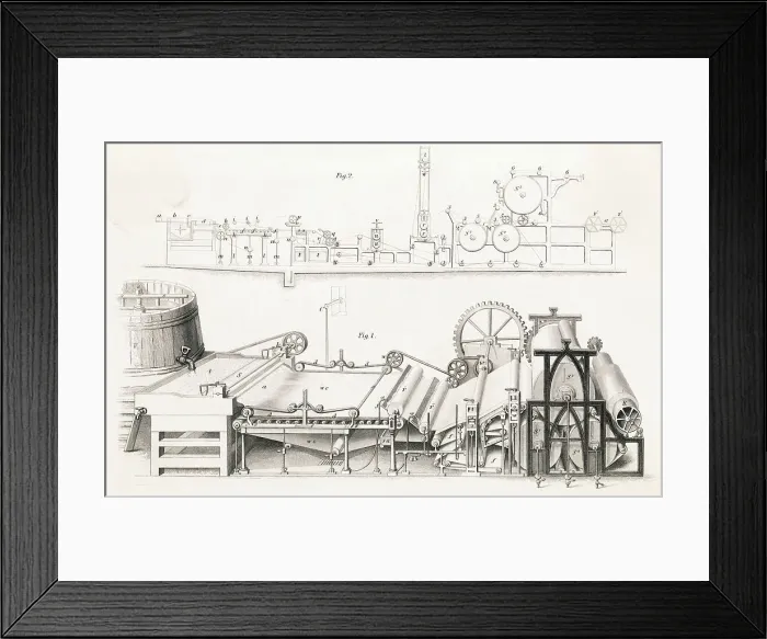Framed Print : Illustration of Paper Making Machine Framed Print : Illustration of Paper Making Machine