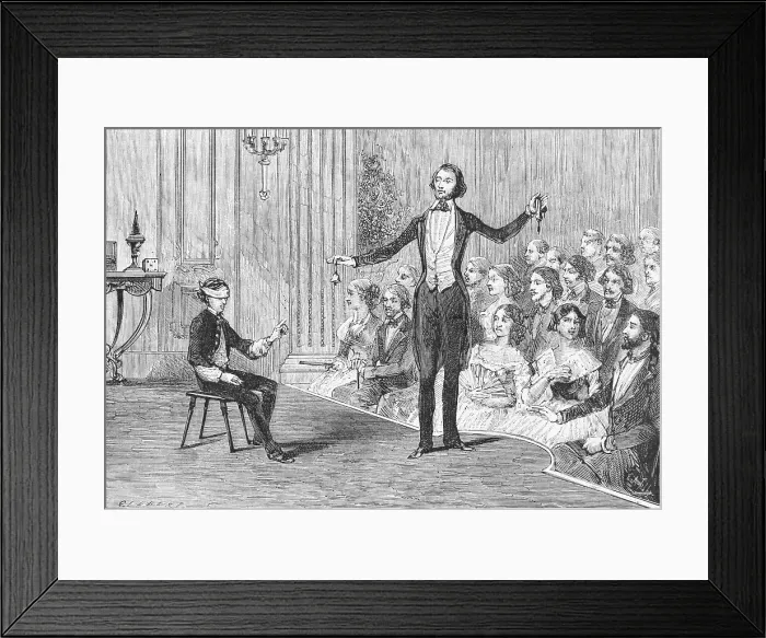 Framed Print : Illustration of Believers at Mind Reader Presentation